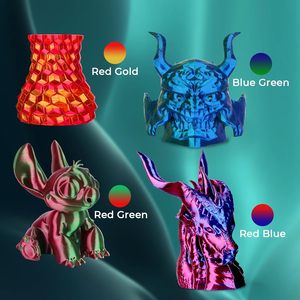 PLA <b>3D</b> <b>Printer</b> Filament Bundle Shiny Dual Color 1.75mm/3.0mm Multi Color Change 4 Spools 4kg Xinrui for Most FDM <b>3D</b> <b>Printers</b> - Product Image 2