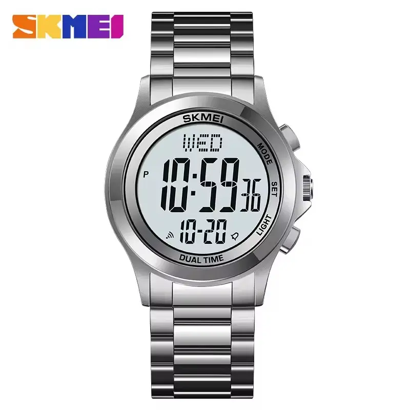 Montre de luxe SKMEI 2271 étanche Relojes Hombre en acier inoxydable pour hommes numérique propre Logo GOLD montres pour hommes meilleures ventes