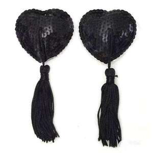 情趣内衣配件 露胸流苏贴爱心亮片胸罩防走光批发代发 - Product Image 2