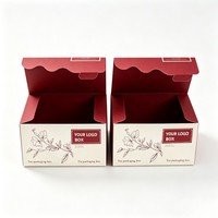 Boîte d'expédition en papier d'art de luxe, à couvercle rabattable, écologique, robuste, recyclable, avec logo personnalisé en relief, emballage personnalisé