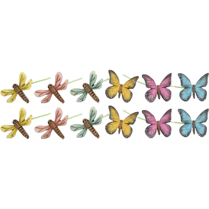 Accessoires de crèche papillon libellule, ensemble de sculptures de 12 pièces pour figurines de 13 à 30 cm environ. 1,6 cm de hauteur - Product Image 1