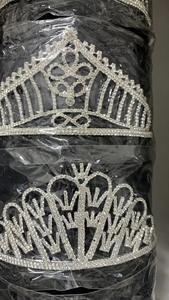 Diadème en strass en cristal clair avec des peignes latéraux de cheveux <span class=keywords><strong>couronne</strong></span> bal princesse reine beauté Pageant bijoux de cheveux - Product Image 4