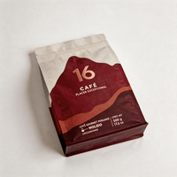Sachet Doypack en aluminium à fond plat, scellé sur huit côtés, avec valve anti-humidité et fermeture éclair, pour grains de café, personnalisable, 125G-250G-500G-1Kg