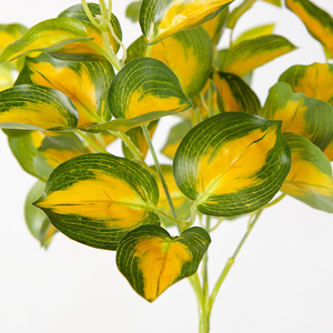 32 centimetri di Vendita Calda Artificiale <span class=keywords><strong>Foglie</strong></span> Fascio Con <span class=keywords><strong>Foglie</strong></span> di Colore Giallo Per Il Perfetto Regalo di Inaugurazione Della Casa - Product Image 4