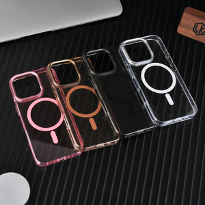 Với kim loại mạnh mẽ máy ảnh đứng thiết kế mới trong suốt từ trường hợp điện thoại cho <span class=keywords><strong>iPhone</strong></span> 16 Pro Max <span class=keywords><strong>4</strong></span> màu sắc PC TPU Combo Trường hợp điện thoại - Product Image 5