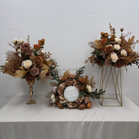 Roses artificielles brunes de 200 cm, rangée de fleurs pour allée, décoration de mariage personnalisée, chemin de table fleuri pour événements festifs