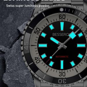 Montre automatique de sport de luxe pour homme, lunette hybride en céramique de haute qualité, analogique noir et blanc, Miyota, étanche 10 ATM, acier inoxydable - Product Image 5