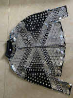 Costumes tendance pour chanteurs masculins, bars, discothèques, performances de DJ, veste personnalisée avec paillettes, cristaux, diamants, lentilles pour hommes
