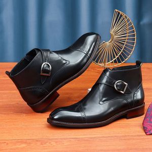 Bottines Chelsea imperméables pour hommes, style britannique, sur mesure, avec boucle de ceinture, pour l'automne et l'hiver - Product Image 2