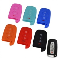 Housse de clé intelligente en caoutchouc à 4 boutons, compatible avec Sportage, Soul, Sorento, Forte, Rio, K5, Optima, Elantra, Sonata, Veloster