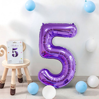 Ballon chiffre en feuille d'aluminium de 32 pouces, forme mince, ballon numérique en Mylar pour décorations de fête d'anniversaire, de mariage et d'anniversaire de mariage