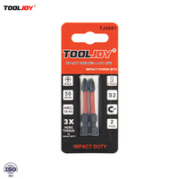 Jeu de tournevis à chocs TOOLJOY S2 en acier PH2, haute performance, magnétique, Phillips, zone de torsion rouge, embout hexagonal 1/4 ", qualité industrielle