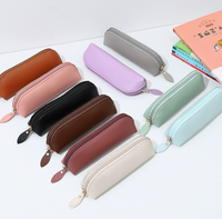 Étui à crayons en cuir PU imprimé UV, organisateur de bureau tendance, pochette à stylos rétro, porte-stylos à fermeture éclair, 17x4.5x6cm, pour bureau, étudiant, école
