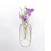 घर शादी Centerpieces सजावट Hinged कली सोने ग्लास फूल फूलदान धातु स्टैंड टेस्ट ट्यूब Vases सेट