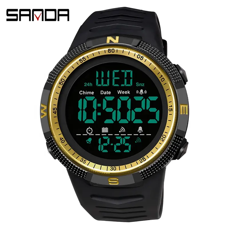 SANDA 6014 2022 New Fashion Casual Waterproof Sport electronic form movement Wristwatch Digital G Style Shock men's Watches