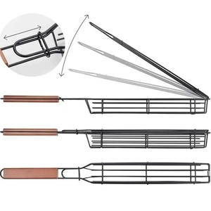 Panier de barbecue rectangulaire en acier, prix d'usine, antiadhésif, résistant à la chaleur et à la corrosion, idéal pour le camping en extérieur - Product Image 4