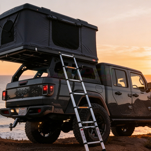 Carpa de techo rígida de ABS para 4 estaciones, con bolsa para zapatos, para camping, con apertura lateral. - Product Image 1