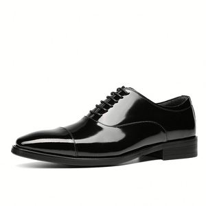 Nuevos Zapatos Formales de Negocios para Hombre, Elegantes, de Cuero, Color Cobre Retro, con Cordones, Antideslizantes y Transpirables para Oficina - Product Image 2