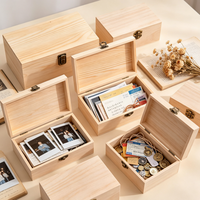 Boîte de rangement rectangulaire en pin ESTICK avec couvercle rabattable, organisateur en bois Tongmu, décoration d'intérieur, cadeau, petite et grande taille