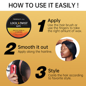 Gel coiffant pour tresses et contrôle des bords 2024OEM Non gras Loc <span class=keywords><strong>N</strong></span> Thick HAIR, tenue extrême super forte, brillance scintillante - Product Image 6