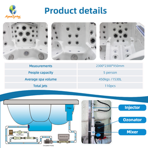Spa extérieur chauffé <span class=keywords><strong>Grand</strong></span> <span class=keywords><strong>espace</strong></span> 110 jets Bain à remous de luxe Jets de massage Balboa Jacuzzi extérieur avec ozone et filtre - Product Image 4