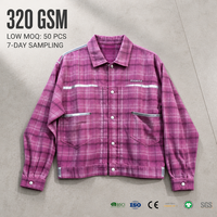 RAMAX 100% Coton 320GSM pour Chemise-veste d'hiver à carreaux avec garniture réfléchissante et poches utilitaires, style streetwear pour homme, personnalisable OEM ODM