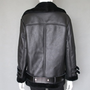 Di alta qualità reale di agnello giacche di <span class=keywords><strong>pelle</strong></span> genuino del motociclo di lana del cappotto freddo degli uomini delle donne cappotto - Product Image 6