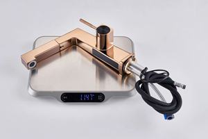 Rubinetto <span class=keywords><strong>per</strong></span> Lavabo con Display Digitale LED, Finitura Cromata, Valvola in Ceramica, Miscelatore Estraibile <span class=keywords><strong>per</strong></span> Bagni e Lavandini - Product Image 6