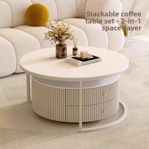 Tavolino da Caffè Moderno di Lusso con Piano in Marmo Bianco e Base in Metallo Dorato, Stile Nordico, per Camera da Letto e Soggiorno - Product Image 6