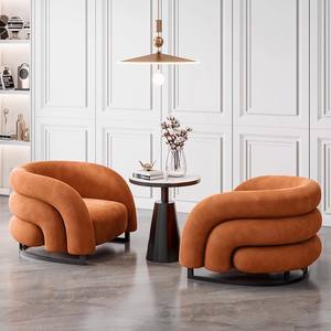 Nordic Style Single Sofa Fabric High-Density Sponge Office Reception <b>Chair</b> <b>Study</b> Room Commercial Space - Product Image 1