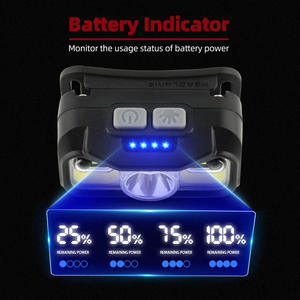 ไฟหน้าแบบเปิดใช้งานด้วยคลื่นไฟ LED สีแดง แบตเตอรี่แบบชาร์จได้ 1000 มิลลิแอมป์ สำหรับตกปลาตอนกลางคืน เดินป่า ตั้งแคมป์ สำรวจถ้ำ ใช้กลางแจ้ง - Product Image 2