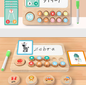 Juguete Educativo de Madera para Niños, <span class=keywords><strong>Alfabeto</strong></span> en Inglés, Números, Operaciones de Suma y Resta, Entrenamiento de Pensamiento Lógico - Product Image 1
