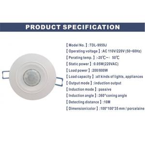 TUODI 12V 220V PIR détecteur <span class=keywords><strong>de</strong></span> <span class=keywords><strong>mouvement</strong></span> <span class=keywords><strong>de</strong></span> plafond interrupteur <span class=keywords><strong>de</strong></span> lumière prix usine commutateurs inductifs pour 5-7m couloir salles <span class=keywords><strong>de</strong></span> bains - Product Image 6