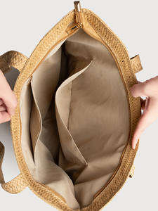 Women's Holiday Style Straw Woven <b>Bag</b> with Zipper Closure New Arrival Straw <b>Hats</b> - Product Image 6