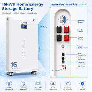 Batterie de stockage LiFePO4 solaire autonome extérieure 16 kWh 51,2 V 314 Ah empilable, intelligente, Wi-Fi, sans entretien et fiable - Product Image 2