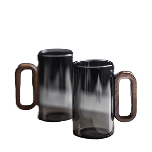 <span class=keywords><strong>Taza</strong></span> de café de vidrio de 360ml con mango de nuez <span class=keywords><strong>Taza</strong></span> de té <span class=keywords><strong>Pyrex</strong></span> de borosilicato alto <span class=keywords><strong>Taza</strong></span> de café de agua potable de gran capacidad - Product Image 4