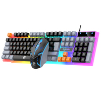 RAIKU T26 Three Color Wired Keyboard Mouse Set USB Plug and Play Ergonomic 1600 DPI for Desktop Home Esports