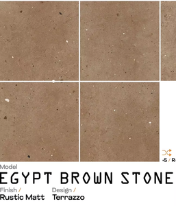 Azulejos de Piedra Marrón Egipcia OEM de 600X600 MM, Diseño de Terrazo Moderno Rústico con Acabado Mate para Paredes Interiores - Product Image 3