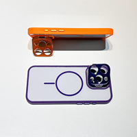 Support d'objectif d'appareil photo et coque transparente magnétique pour iPhone 16 11 12 13 14 15 17 Pro Max Plus