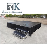 Scène portable professionnelle en contreplaqué avec podium en alliage d'aluminium pour théâtre, chorale, spectacle, mariage