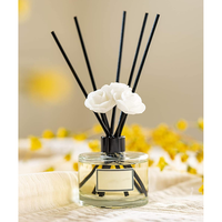 Diffuseur d'huiles essentielles, parfum aromatique, flacon en verre de 200 Ml, bâtons blancs avec fleur, cadeau