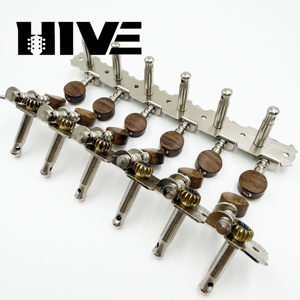 HIVE Exquisite 6L6R Clavijas de <span class=keywords><strong>Afinación</strong></span> para <span class=keywords><strong>Guitarra</strong></span> Eléctrica de 12 Cuerdas y 6 Rodillos con Cabeza Redonda de Acero y Mango de Madera de Acacia - Product Image 3