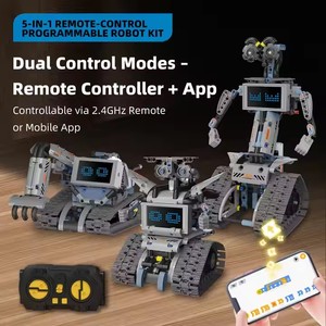 Tự làm lập trình hơi nước khối xây dựng 5 in1 Màn hình LED biểu hiện thay đổi đèn giữa các vì sao Robot lập trình khối đồ chơi - Product Image 2