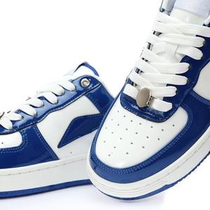 Chaussures de skate décontractées rétro à plateforme pour hommes, en cuir véritable respirant, style étoile bleue, avec lacets, vente en gros - Product Image 2