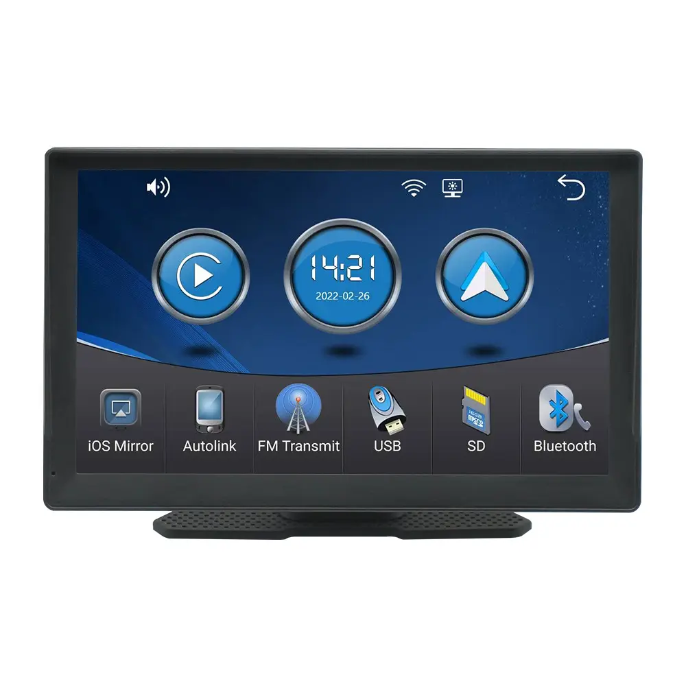แบบพกพา 9 นิ้ว LCD หน้าจอสัมผัสเครื่องเล่นดีวีดีรถยนต์ Universal Android Apple CarPlay รองรับ