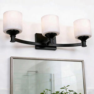 Applique murale LED en verre chromé, design minimaliste, 3 lumières, vente directe d'usine, personnalisable, pour salle de bain, hôtel, chambre, couloir, intérieur - Product Image 2