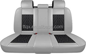 Fundas de Asiento de Coche de Cuero Impermeables en Dos Tonos Negro y Gris, Compatibles con Toyota Hilux, Nissan Rogue, <span class=keywords><strong>Hyundai</strong></span> <span class=keywords><strong>Tucson</strong></span>, Aptas para Limpieza con Paño, Seguras para Bolsas de Aire - Product Image 3