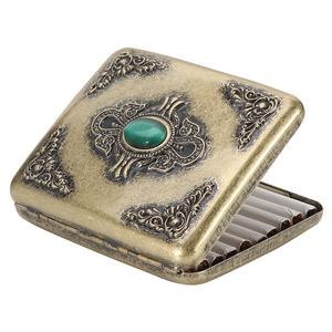 Nouveauté 20 pièces en métal Portable boîte à cigarettes boîte-cadeau <span class=keywords><strong>Vintage</strong></span> étanche à l'humidité étui à tabac étanche - Product Image 5