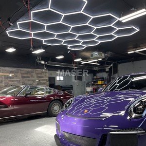 Hexagon <strong>LED</strong> Box Car Wash Detailing Honeycomb <strong>Lights</strong> Individually <strong>Working</strong> <strong>Light</strong> for Garage Luz Hexagonal Techo - Product Image 2