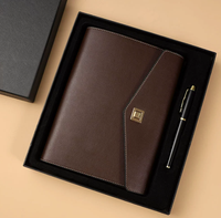 Ensemble cadeau d'affaires en cuir PU sérigraphié, logo personnalisable, accessoires de bureau promotionnels d'entreprise